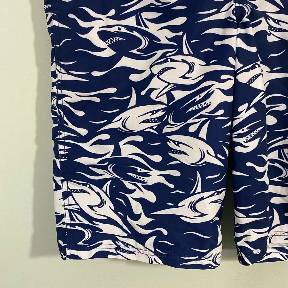 Polo Ralph Lauren Youth Navy Sharks Swim Trunks Size XL (18-20)